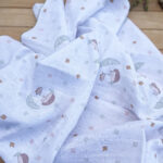 Tek Kat Kirpi Desenli %100 Pamuk Müslin Battaniye ve Örtü 85X80 CM