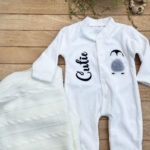 Kadife Patikli Bebek Tulum Kışlık Mevsimlik Penguen