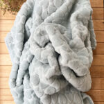 Mint Kalp Kabartmalı Kalın Peluş Battaniye 100*120 cm