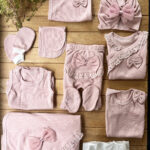 %100 Pamuk Kız Bebek Raporlu Fistolu 10’lu Yenidoğan Hastane Çıkışı Zıbın Seti Kutulu-Gül Kurusu