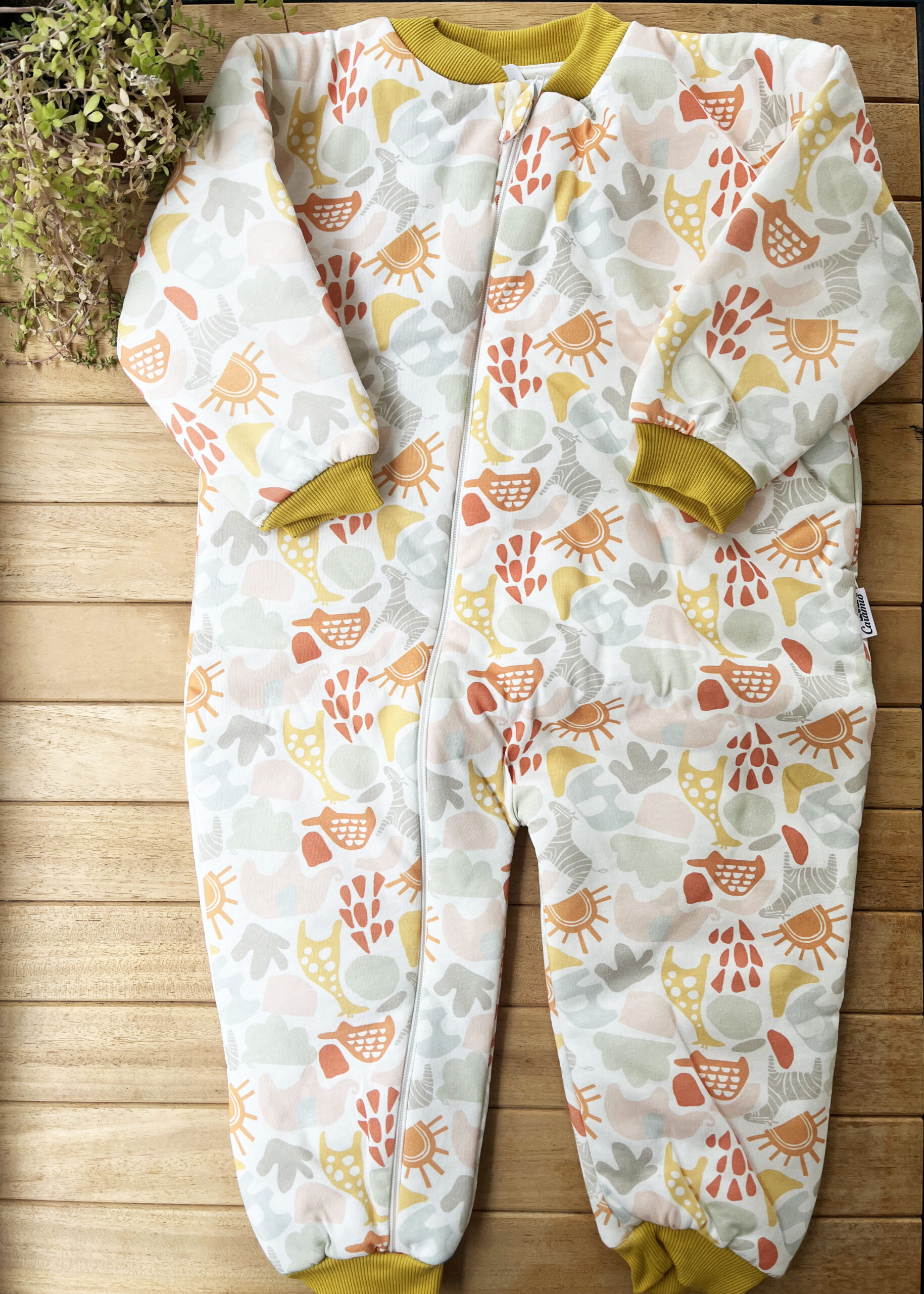 MB1104416954 Hayvan Desenli 2.0 Tog Ara Dolgu Unisex Penye Çocuk Uyku Tulumu - Görsel 1