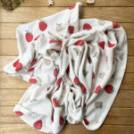 Naturel Çilek Pamuklu 80x95 cm Tek Kat Penye Bebek Battaniye