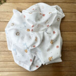 85x90cm Organik Tek Katlı Oekotex Sertifikalı %100 Pamuk Müslin Battaniye Panter Desenli