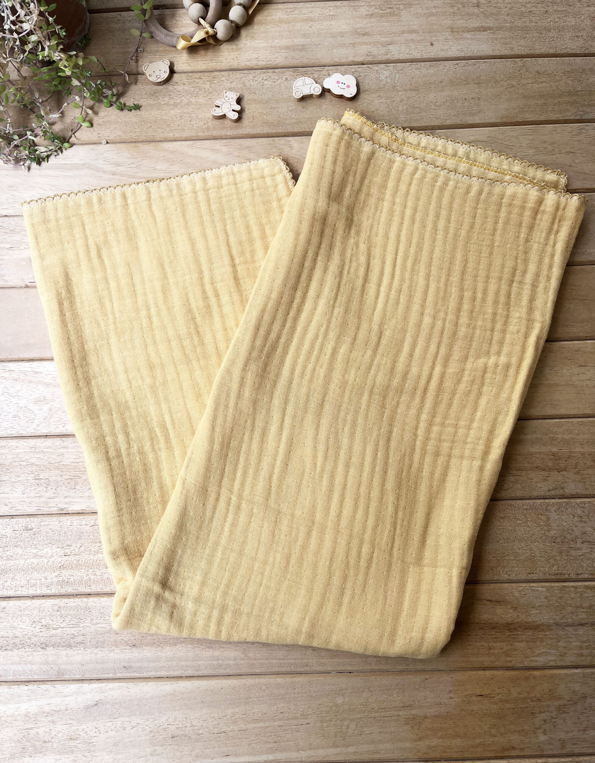 MM124188 80x100cm 4 Katlı Hardal Renk Müslin Battaniye %100 Pamuk Müslin - Görsel 1