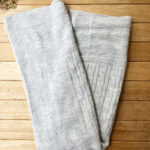 Triko Tek Kat Bebek Battaniye Gri 95×100 Cm-Zincir Desenli