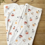 Naturel Pamuklu 80 x 85 cm Çift Kat Penye Bebek Battaniye Balkabağı