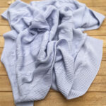 Triko Tek Kat Bebek Battaniye Bebe Mavi 80×100 Cm-Zincir Desenli