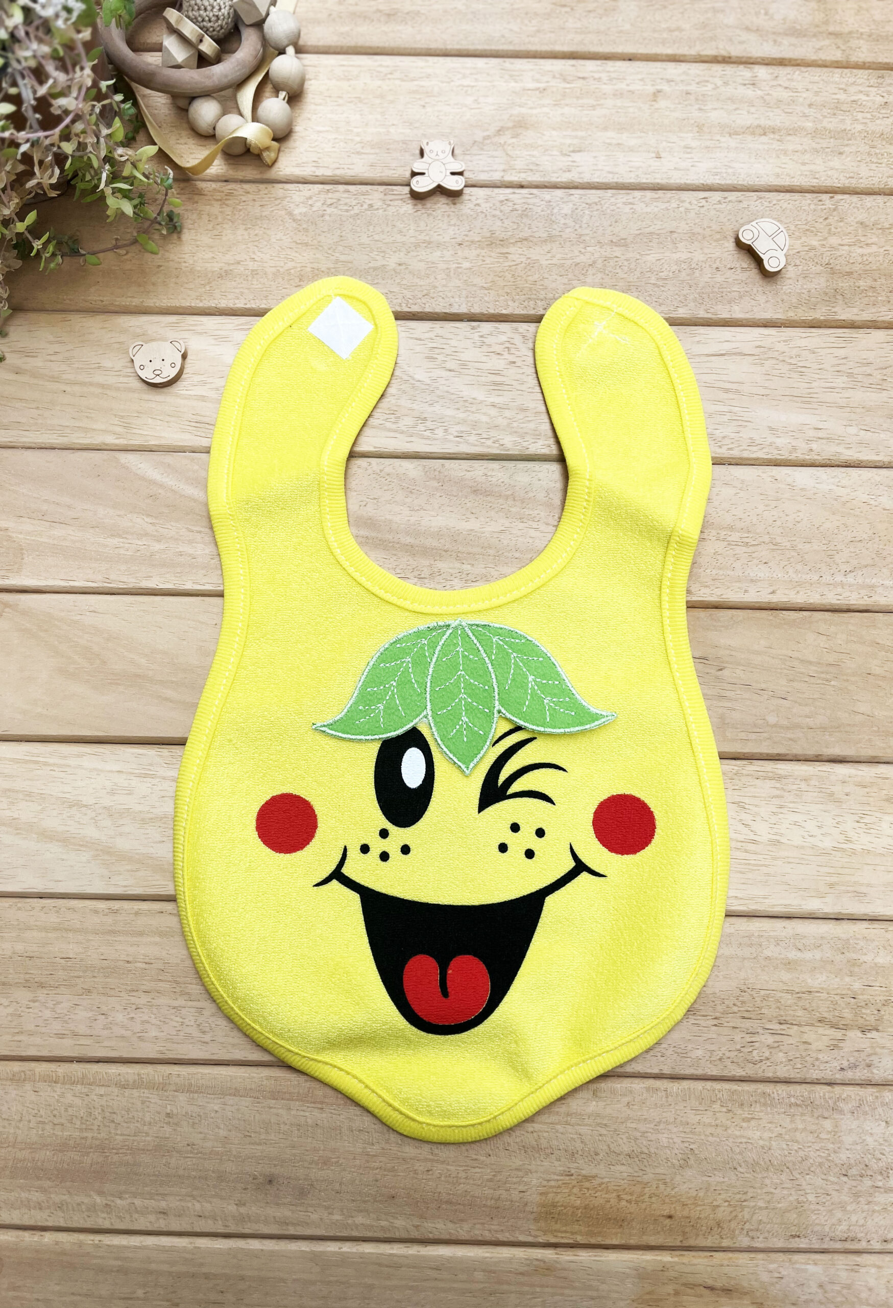 MK1T757Ç3004 Limon Baskılı Üstü Yumuşak Havlu Su Geçirmez Önlük - Görsel 1