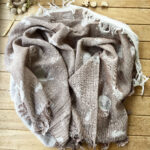 105x120 Büyük Boy Deniz Altı Hayvanları %100 Pamuk Çift Katlı Jakarlı Müslin – Kahve