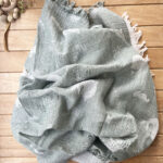 105x120 Büyük Boy Deniz Altı Hayvanları %100 Pamuk Çift Katlı Jakarlı Müslin – Mint