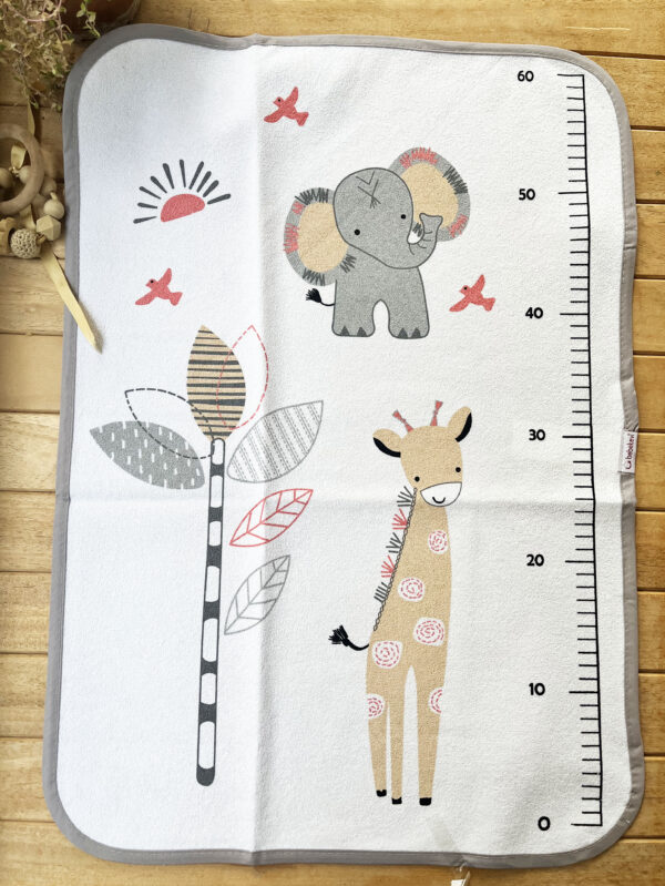 Bebekevi Tekli Zürafalı Sıvı Geçirmez Alt Açma-Gri