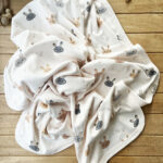 Naturel Pamuklu 80 x 85 cm Çift Kat Penye Bebek Battaniye Tavşan