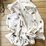 Naturel Pamuklu 80 x 85 cm Çift Kat Penye Bebek Battaniye Park