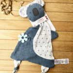 Mammaso Çiçek Diş Kaşıyıcılı Sevimli Koala %100 Pamuklu Müslin Uyku Arkadaşı -Indigo