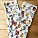 %100 Organik Pamuk Meow Desenli Organik Pamuk Penye Battaniye