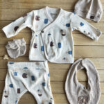 Necix’s %100 Pamuk Erkek Bebek 5’li Hastane Çıkışı Seti – Desenli Ribana, Yumuşak & Konforlu