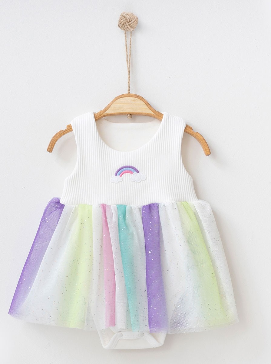 nayinom Gökkuşağı Detaylı Kız Bebek Elbise | Şık ve Rahat Günlük & Özel Gün Elbisesi 🌈 Nayinom Gökkuşağı Detaylı Kız Bebek Elbise | Şık ve Rahat Günlük & Özel Gün Elbisesi - Görsel 1