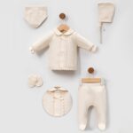 Cayzen Oeko Tex Belgeli Dantel Yaka Badili Yenidoğan %100 Pamuk Romper Kız Bebek Tulum Set